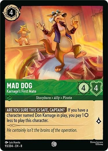 Disney Lorcana - Mad Dog - Karnage's First Mate (93/204) (Reign of Jafar)