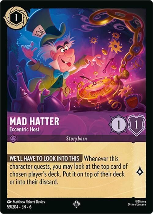 Disney Lorcana - Mad Hatter - Eccentric Host (59/204) (Azurite Sea)