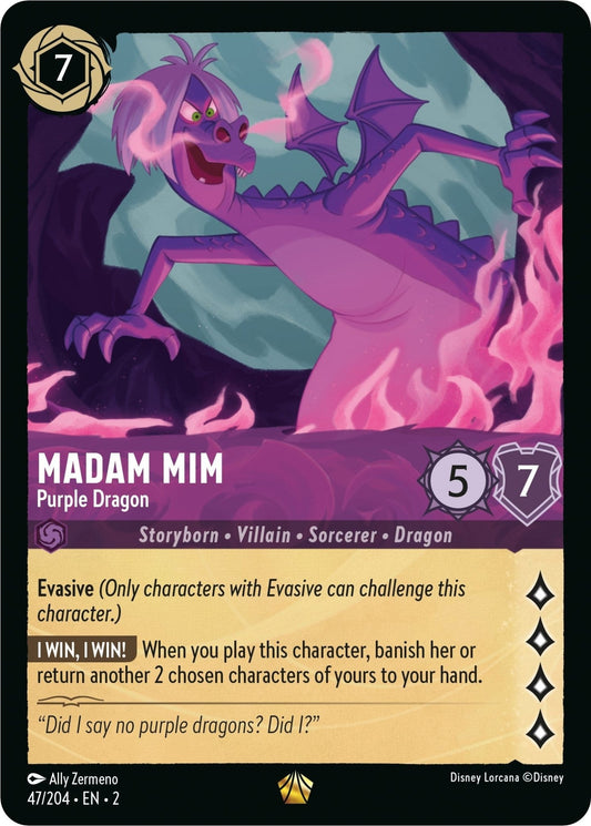 Disney Lorcana - Madam Mim - Purple Dragon (47/204) (Rise of the Floodborn)