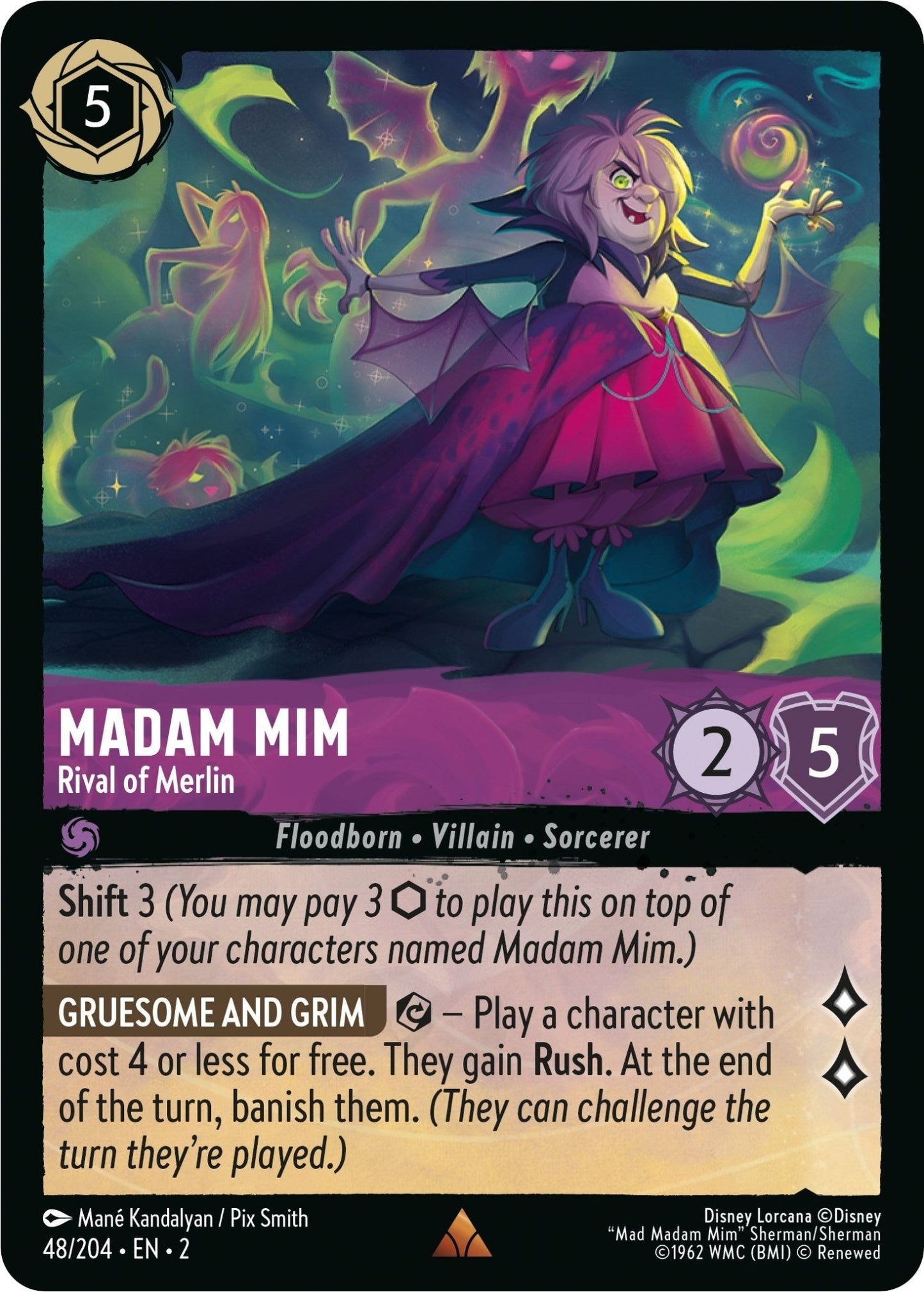 Disney Lorcana - Madam Mim - Rival of Merlin (48/204) (Rise of the Floodborn)