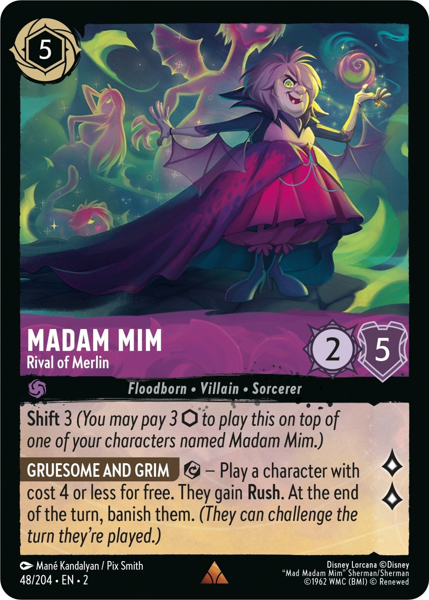Disney Lorcana - Madam Mim - Rival of Merlin (48/204) (Rise of the Floodborn)