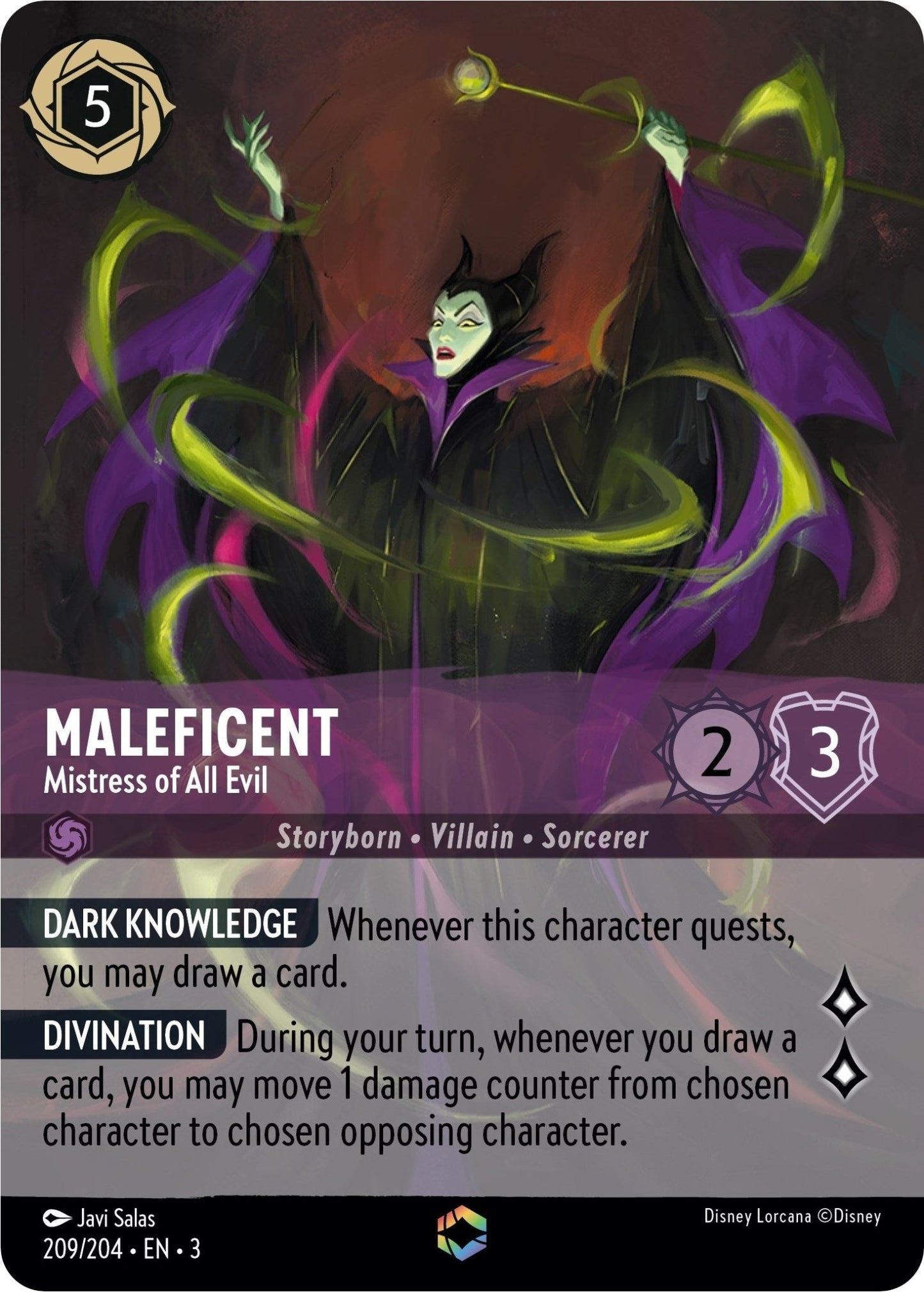 Disney Lorcana - Maleficent - Mistress of All Evil (Enchanted) (209/204) (Into the Inklands)