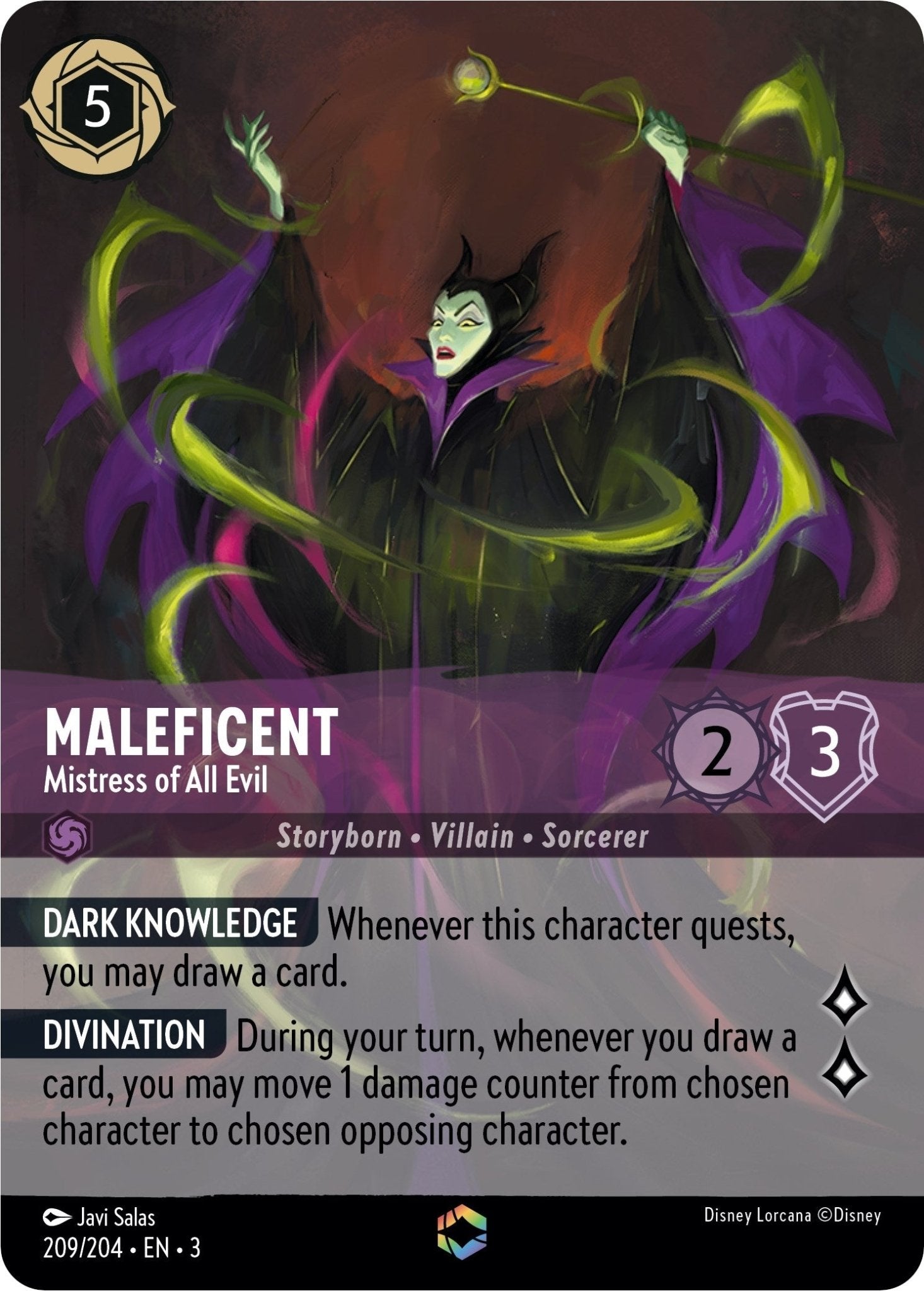 Disney Lorcana - Maleficent - Mistress of All Evil (Enchanted) (209/204) (Into the Inklands)