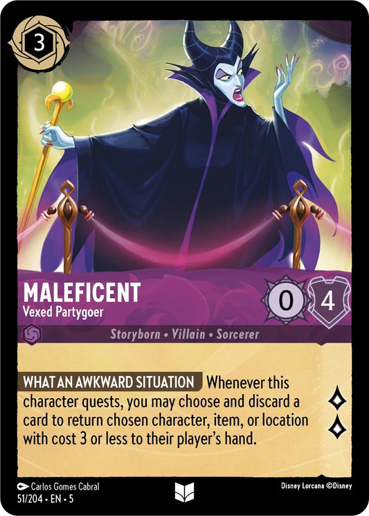 Disney Lorcana - Maleficent - Vexed Partygoer (51/204) (Shimmering Skies)