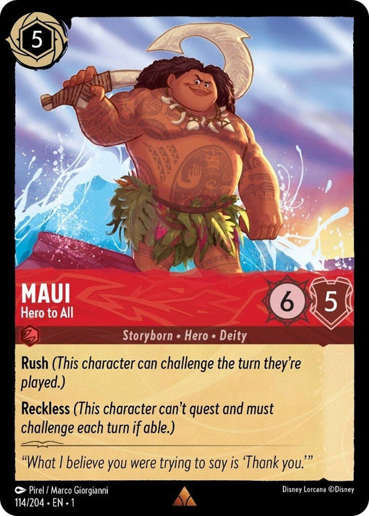 Disney Lorcana - Maui - Hero to All (114/204) (The First Chapter)