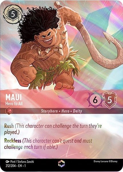 Disney Lorcana - Maui - Hero to All (Enchanted) (212/204) (The First Chapter)