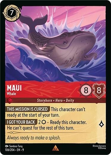 Disney Lorcana - Maui - Whale (106/204) (Fabled)