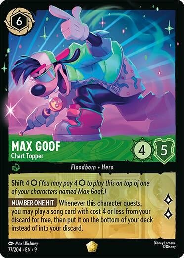 Disney Lorcana - Max Goof - Chart Topper (77/204) (Fabled)