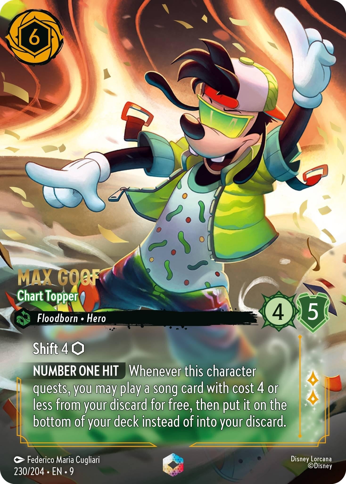 Disney Lorcana - Max Goof - Chart Topper (Enchanted) (230/204) (Fabled)