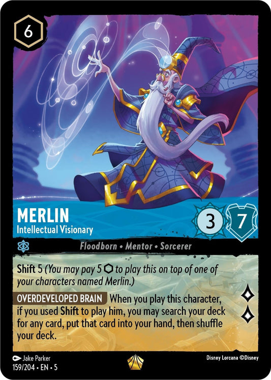 Disney Lorcana - Merlin - Intellectual Visionary (159/204) (Shimmering Skies)