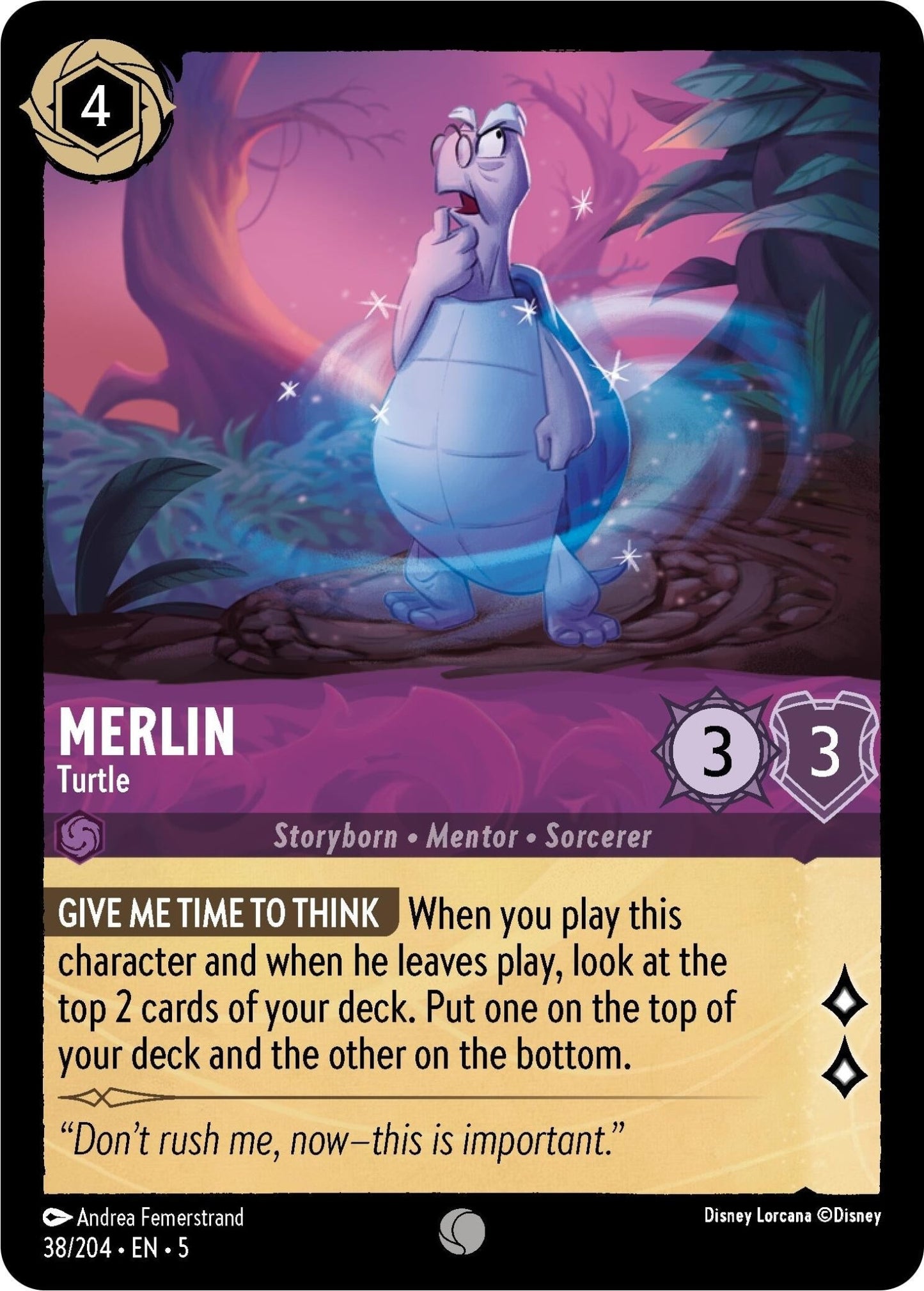 Disney Lorcana - Merlin - Turtle (38/204) (Shimmering Skies)