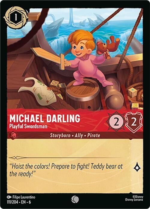 Disney Lorcana - Michael Darling - Playful Swordsman (111/204) (Azurite Sea)