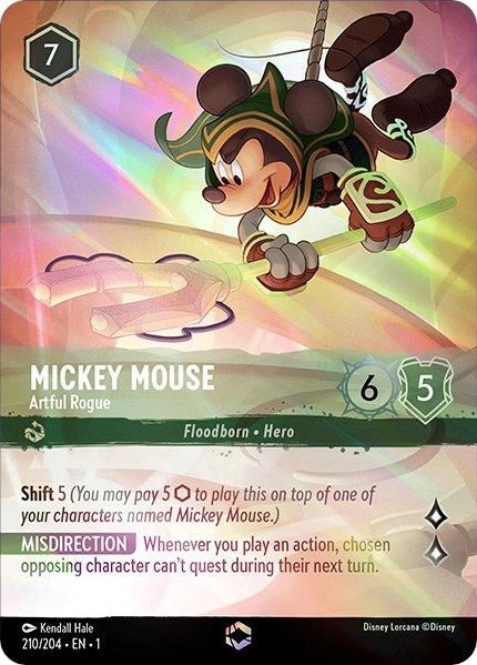 Disney Lorcana - Mickey Mouse - Artful Rogue (Enchanted) (210/204) (The First Chapter)
