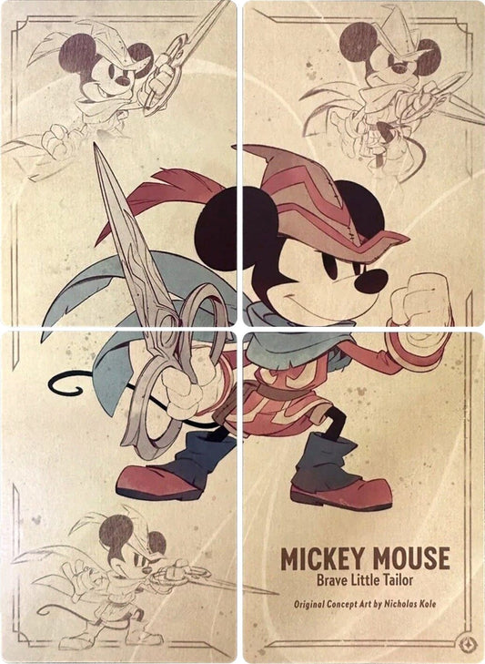 Disney Lorcana - Mickey Mouse - Brave Little Tailor Puzzle Insert (Set of 4) (The First Chapter)