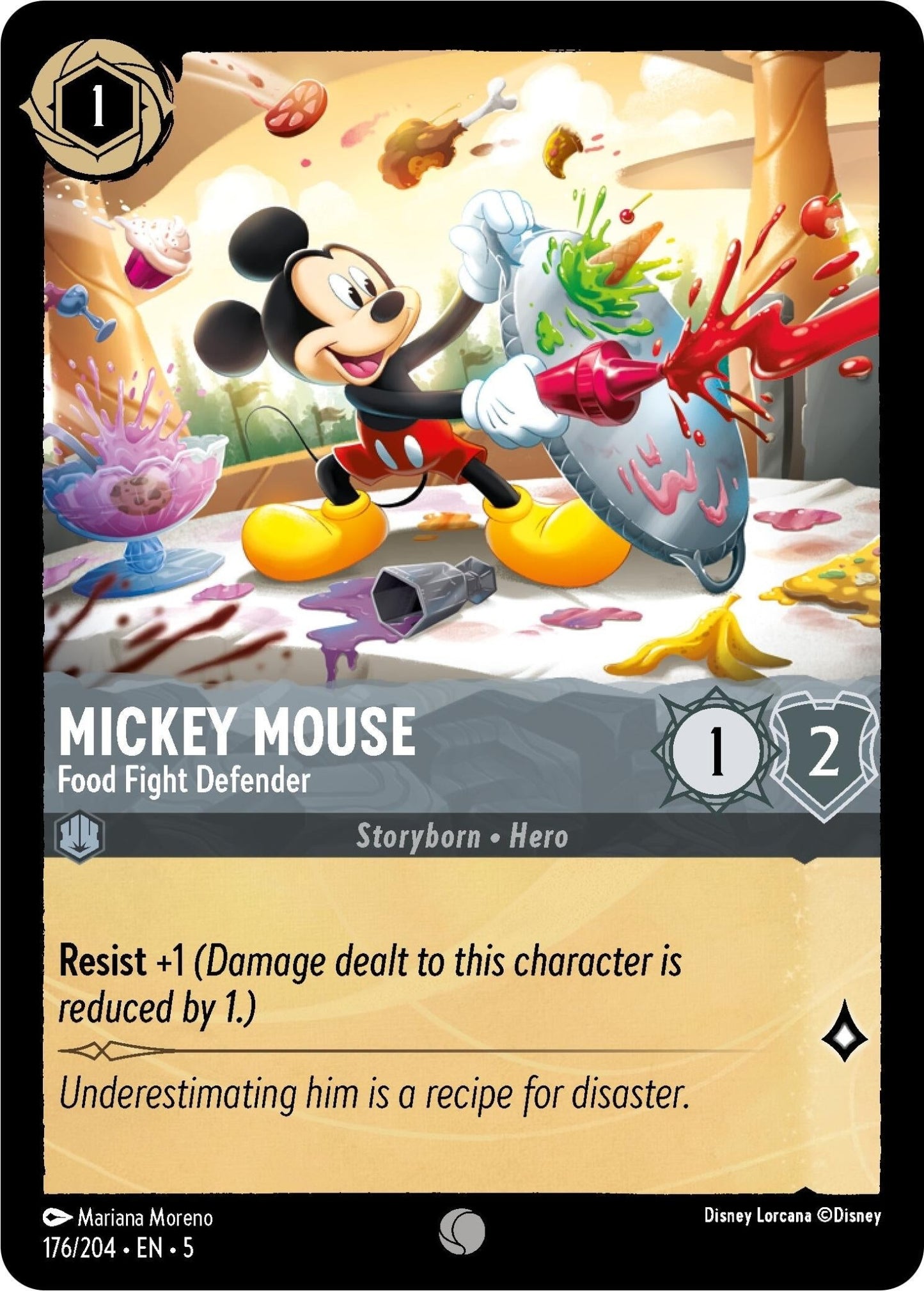 Disney Lorcana - Mickey Mouse - Food Fight Defender (176/204) (Shimmering Skies)