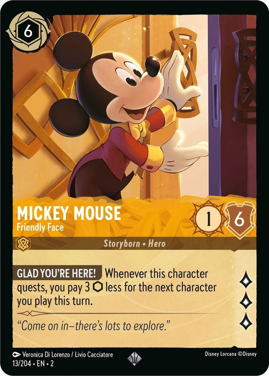 Disney Lorcana - Mickey Mouse - Friendly Face (13/204) (Rise of the Floodborn)