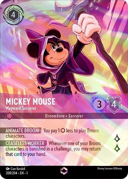 Disney Lorcana - Mickey Mouse - Wayward Sorcerer (Enchanted) (208/204) (The First Chapter)