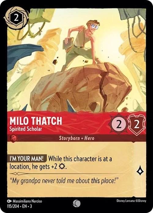 Disney Lorcana - Milo Thatch - Spirited Scholar (115/204) (Into the Inklands)