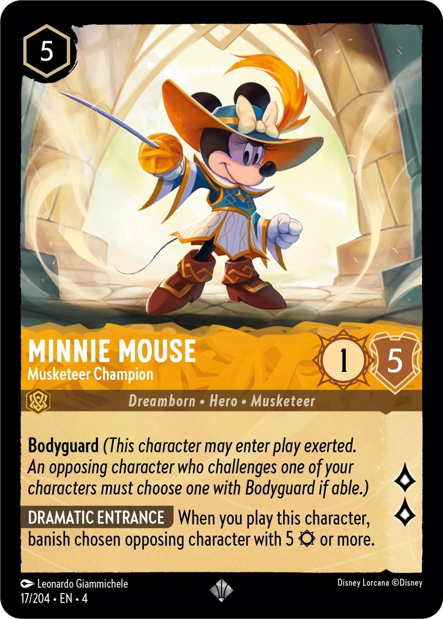 Disney Lorcana - Minnie Mouse - Musketeer Champion (17/204) (Ursula's Return)