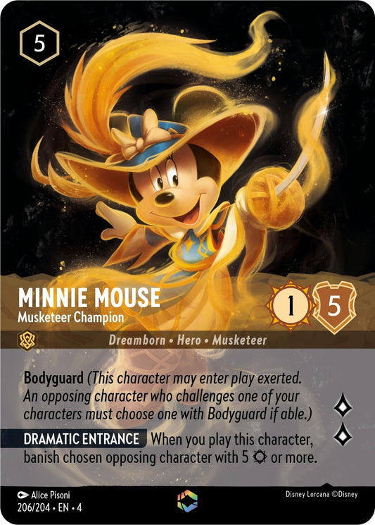Disney Lorcana - Minnie Mouse - Musketeer Champion (Enchanted) (206/204) (Ursula's Return)