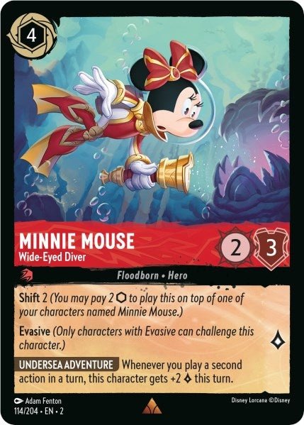 Disney Lorcana - Minnie Mouse - Wide - Eyed Diver (114/204) (Rise of the Floodborn)