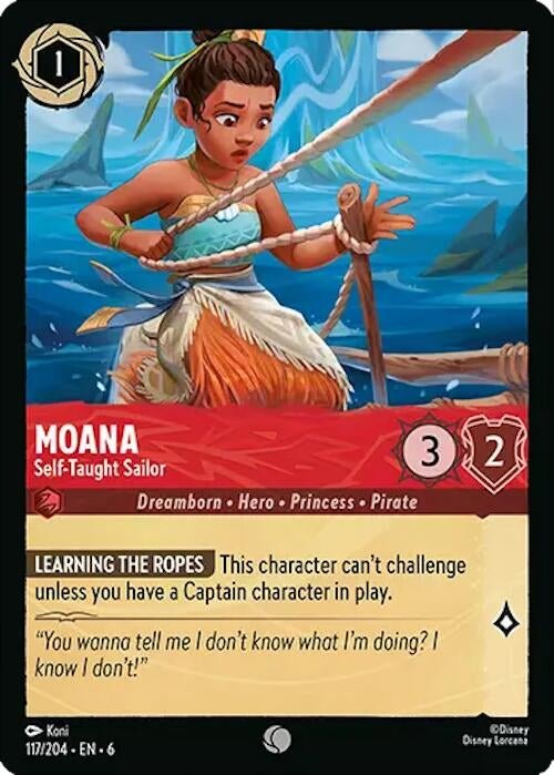 Disney Lorcana - Moana - Self - Taught Sailor (117/204) (Azurite Sea)