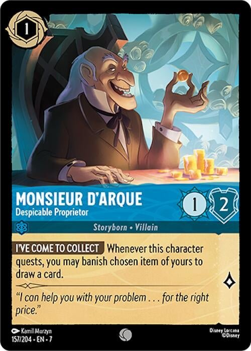 Disney Lorcana - Monsieur D'Arque - Despicable Proprietor (157/204) (Archazia's Island)