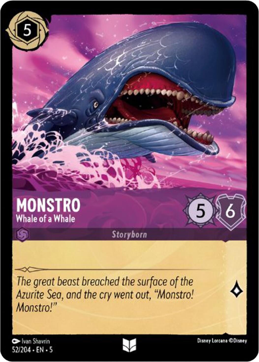 Disney Lorcana - Monstro - Whale of a Whale (52/204) (Shimmering Skies)