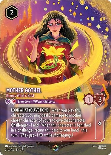 Disney Lorcana - Mother Gothel - Knows What's Best (Enchanted) (211/204) (Reign of Jafar)
