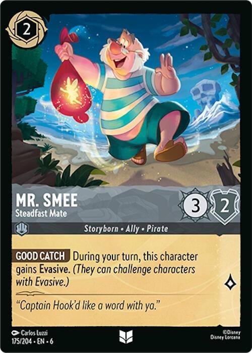 Disney Lorcana - Mr. Smee - Steadfast Mate (175/204) (Azurite Sea)