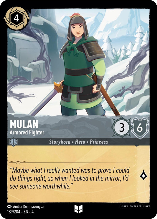 Disney Lorcana - Mulan - Armored Fighter (189/204) (Ursula's Return)
