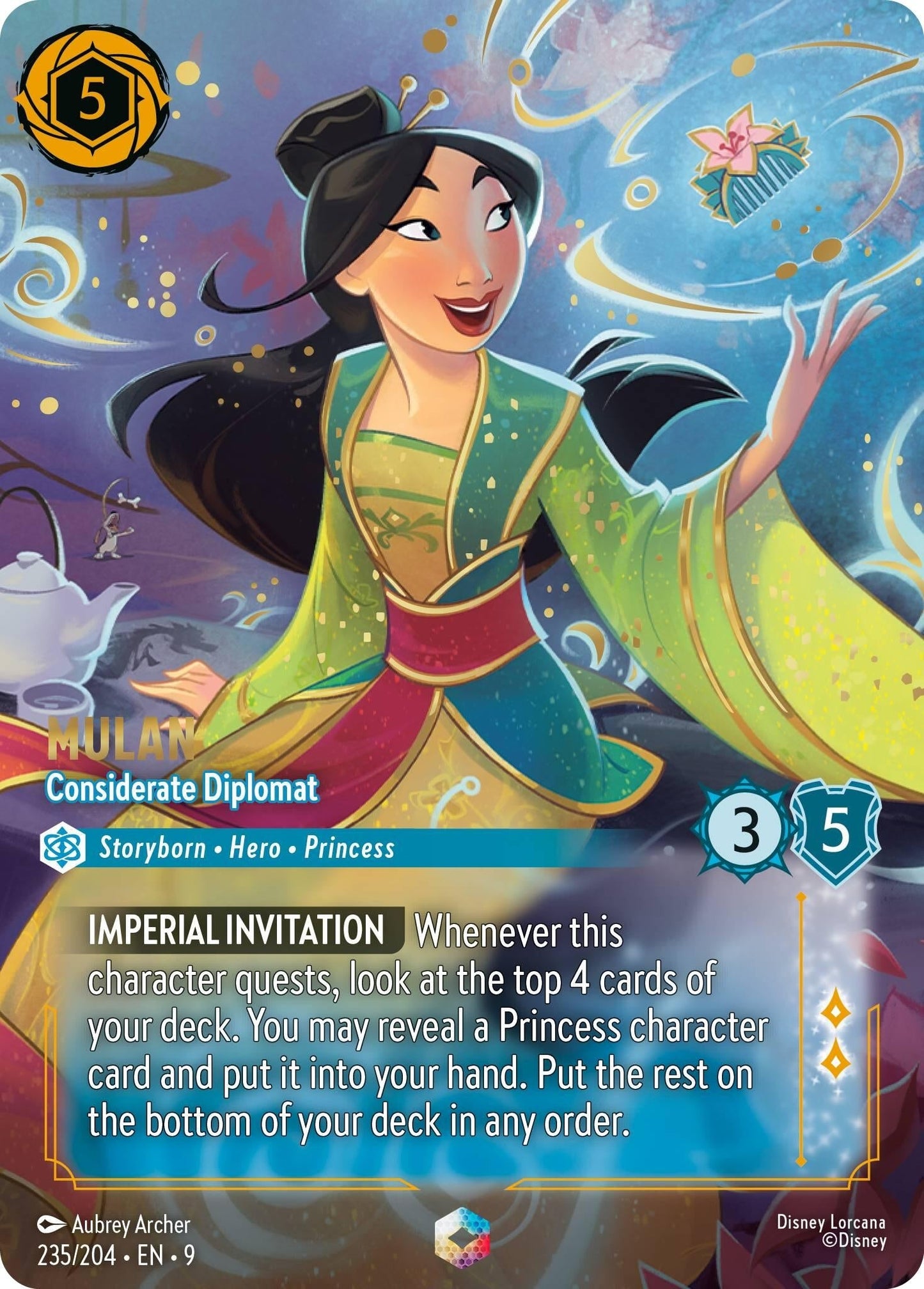 Disney Lorcana - Mulan - Considerate Diplomat (Enchanted) (235/204) (Fabled)
