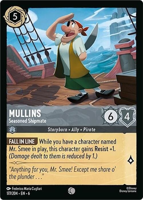 Disney Lorcana - Mullins - Seasoned Shipmate (177/204) (Azurite Sea)