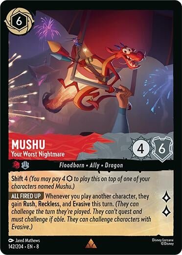 Disney Lorcana - Mushu - Your Worst Nightmare (142/204) (Reign of Jafar)