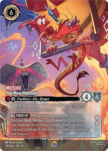 Disney Lorcana - Mushu - Your Worst Nightmare (Enchanted) (218/204) (Reign of Jafar)