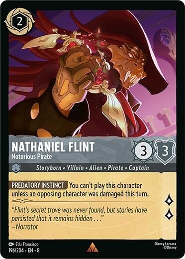 Disney Lorcana - Nathaniel Flint - Notorious Pirate (196/204) (Reign of Jafar)