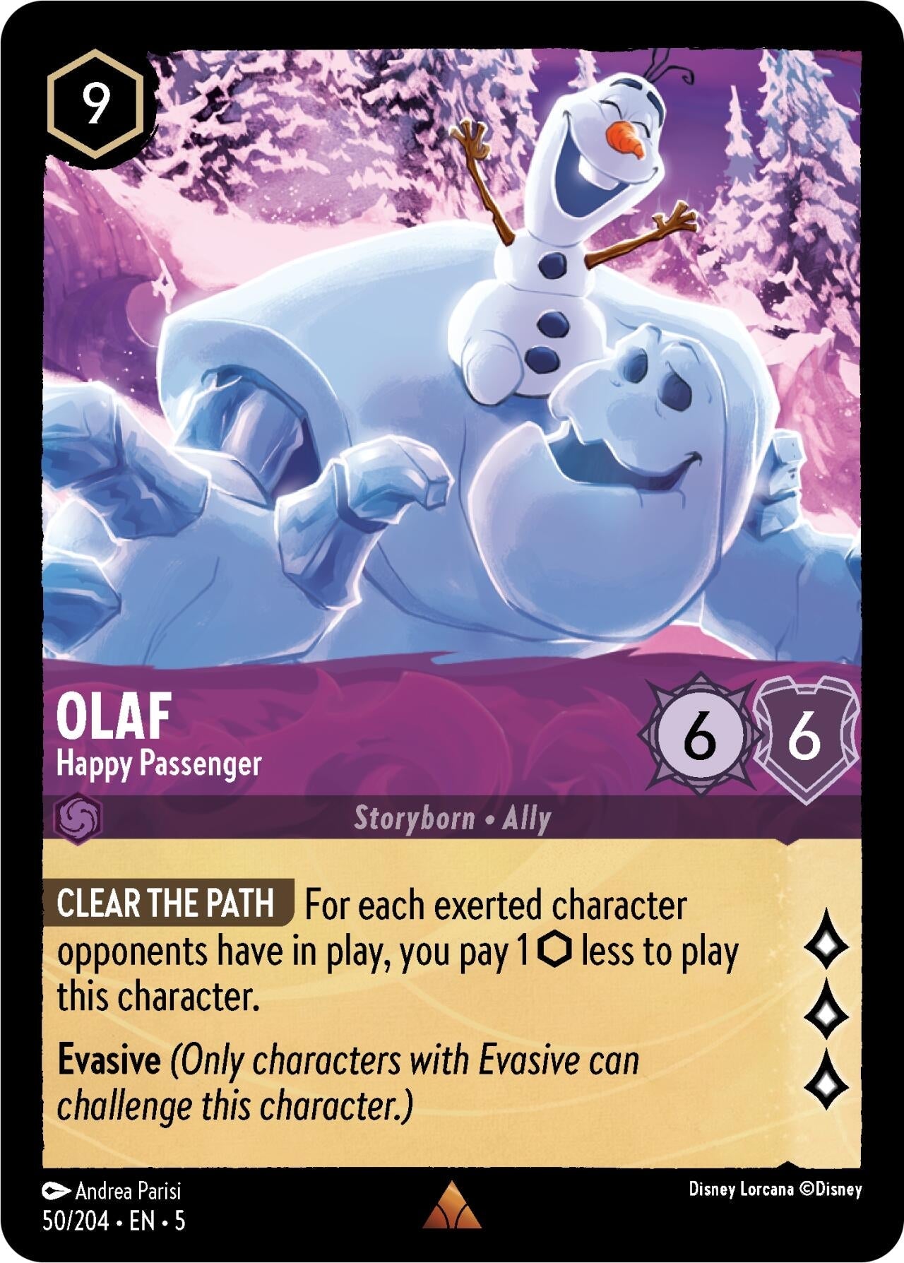 Disney Lorcana - Olaf - Happy Passenger (50/204) (Shimmering Skies)