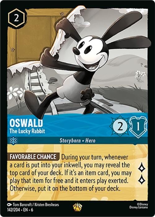 Disney Lorcana - Oswald - The Lucky Rabbit (142/204) (Azurite Sea)