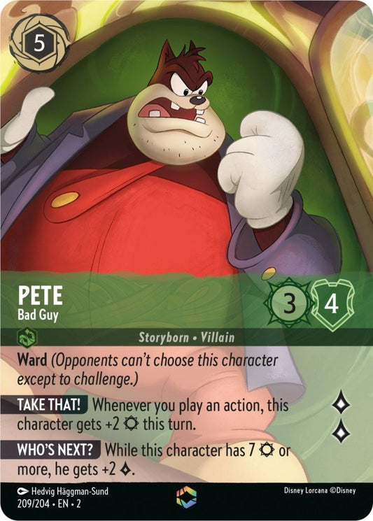 Disney Lorcana - Pete - Bad Guy (Enchanted) (209/204) (Rise of the Floodborn)