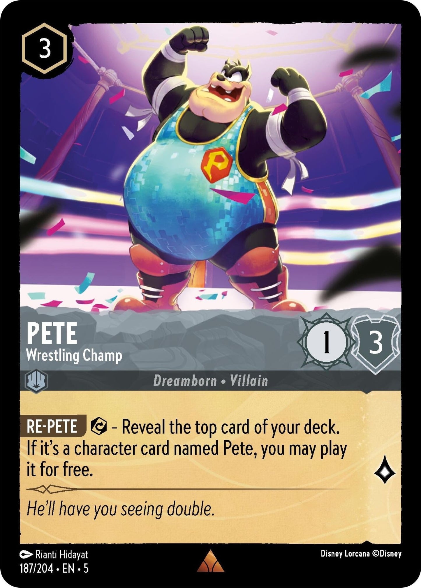 Disney Lorcana - Pete - Wrestling Champ (187/204) (Shimmering Skies)