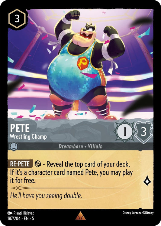 Disney Lorcana - Pete - Wrestling Champ (187/204) (Shimmering Skies)