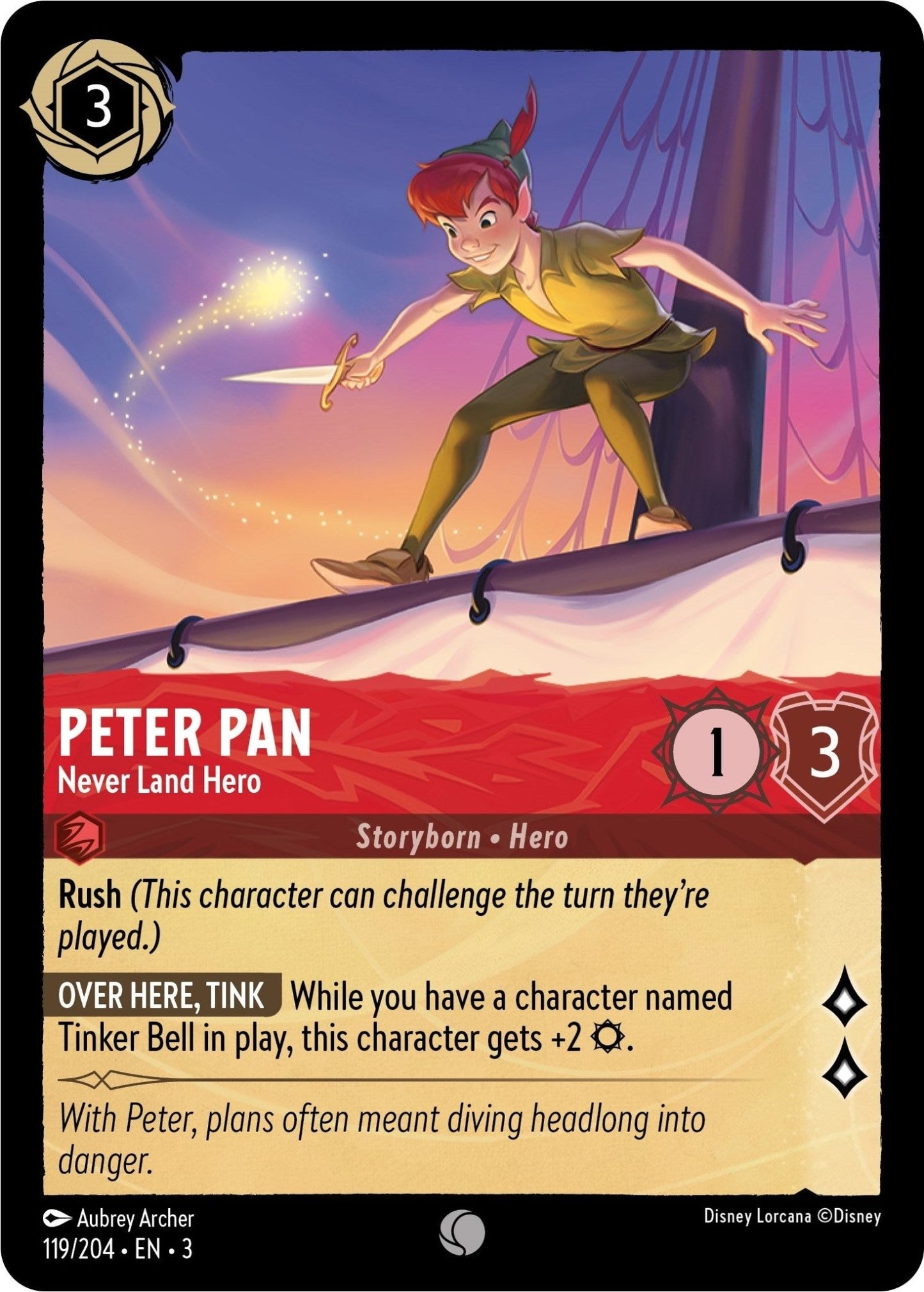 Disney Lorcana - Peter Pan - Never Land Hero (119/204) (Into the Inklands)