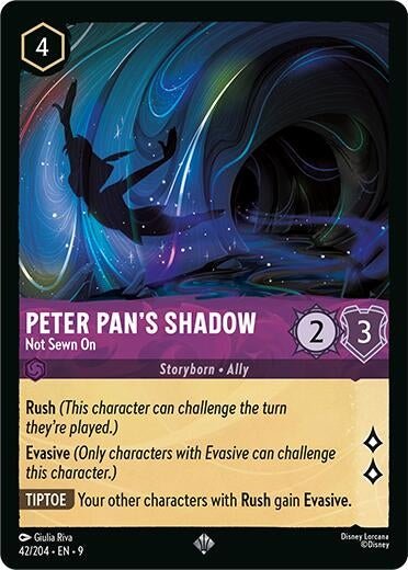 Disney Lorcana - Peter Pan's Shadow - Not Sewn On (42/204) (Fabled)