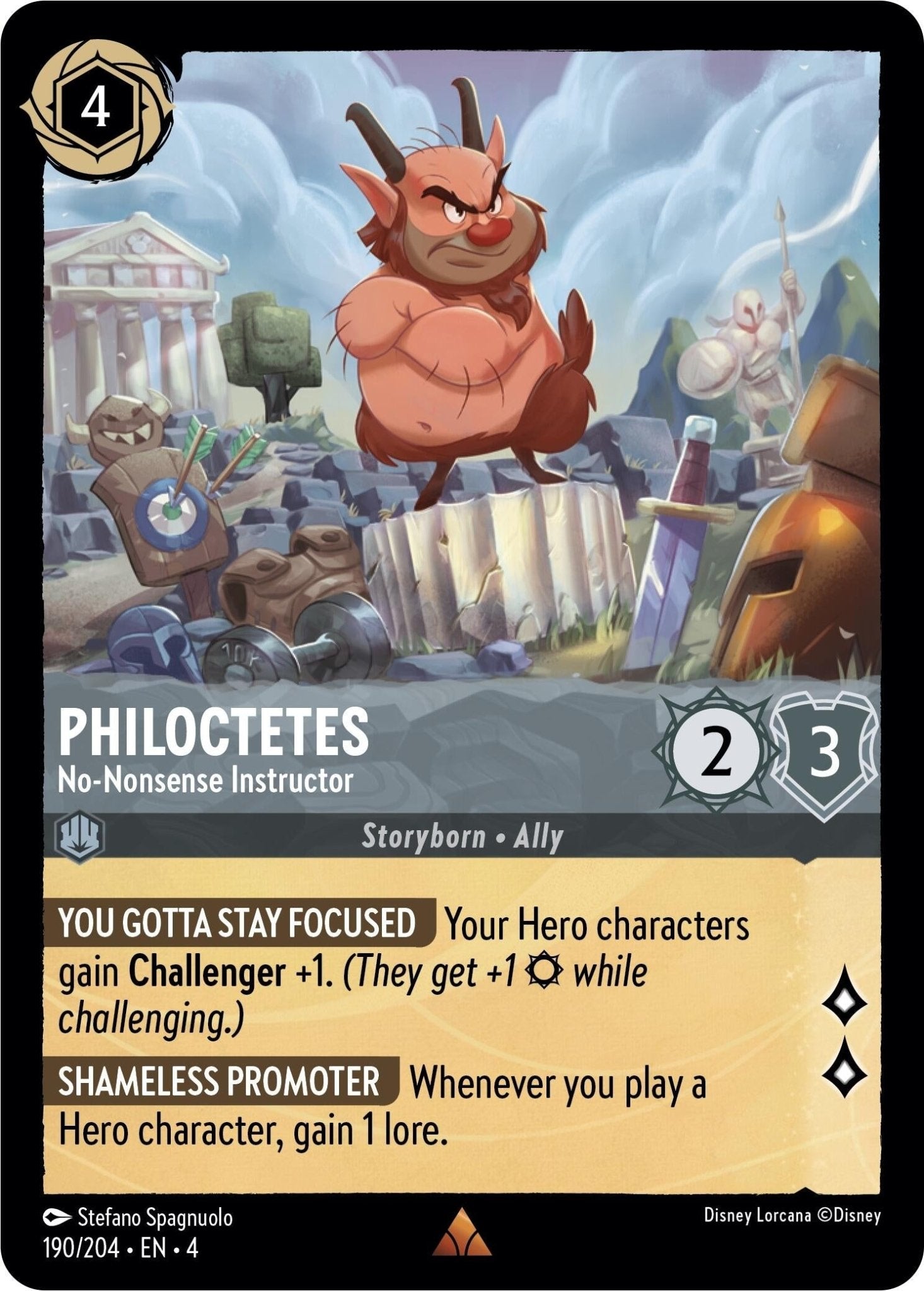 Disney Lorcana - Philoctetes - No - Nonsense Instructor (190/204) (Ursula's Return)