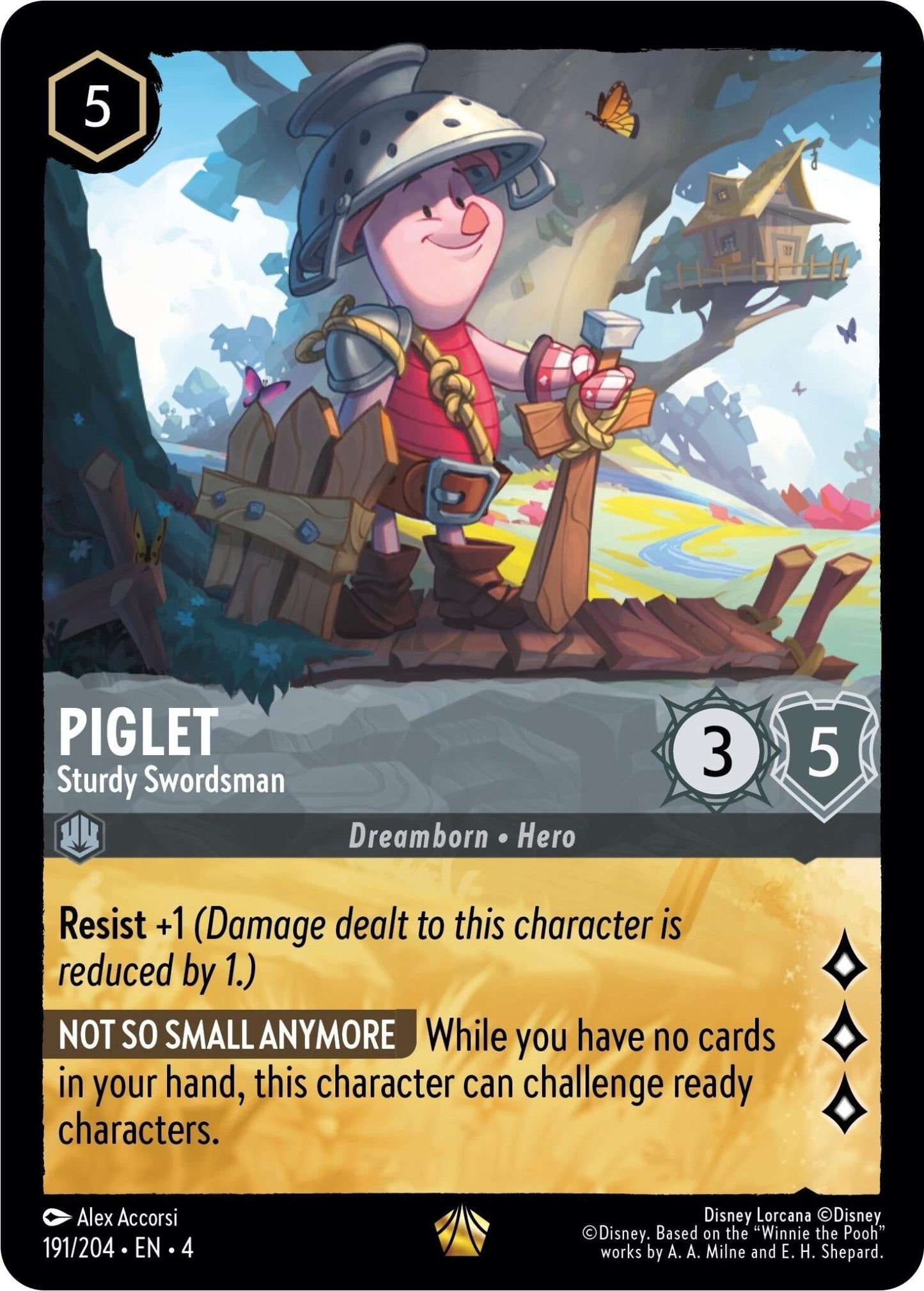Disney Lorcana - Piglet - Sturdy Swordsman (191/204) (Ursula's Return)