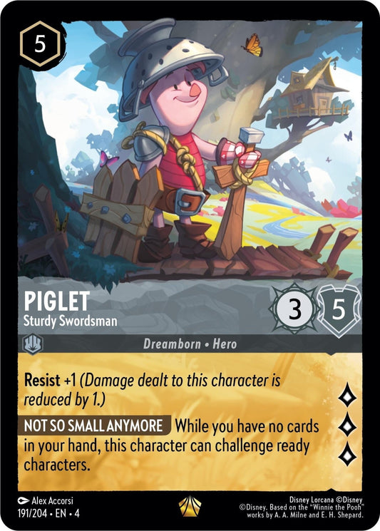 Disney Lorcana - Piglet - Sturdy Swordsman (191/204) (Ursula's Return)