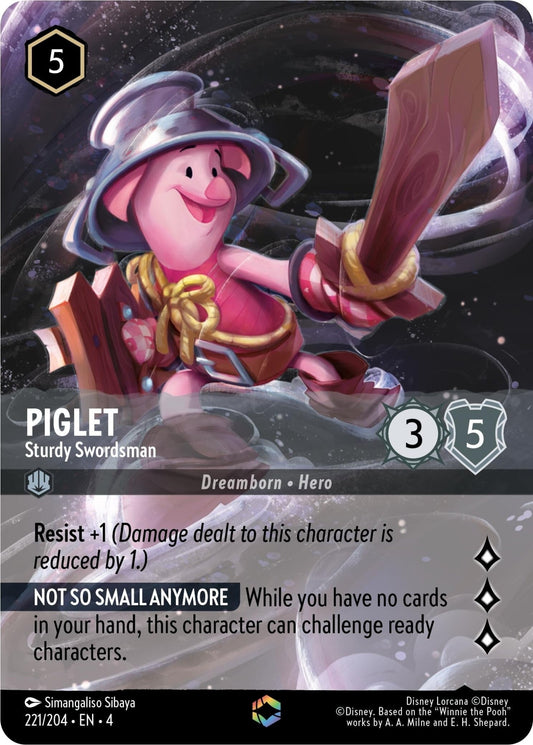 Disney Lorcana - Piglet - Sturdy Swordsman (Enchanted) (221/204) (Ursula's Return)