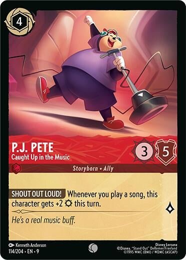 Disney Lorcana - P.J. Pete - Caught Up in the Music (114/204) (Fabled)
