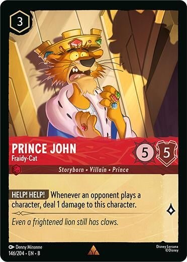 Disney Lorcana - Prince John - Fraidy - Cat (146/204) (Reign of Jafar)