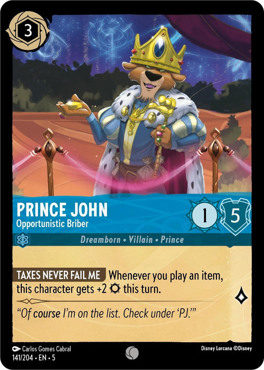 Disney Lorcana - Prince John - Opportunistic Briber (141/204) (Shimmering Skies)